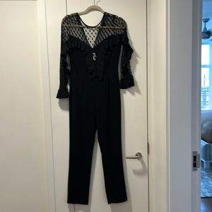 Delli Collection black jumpsuit with illusion sleeves